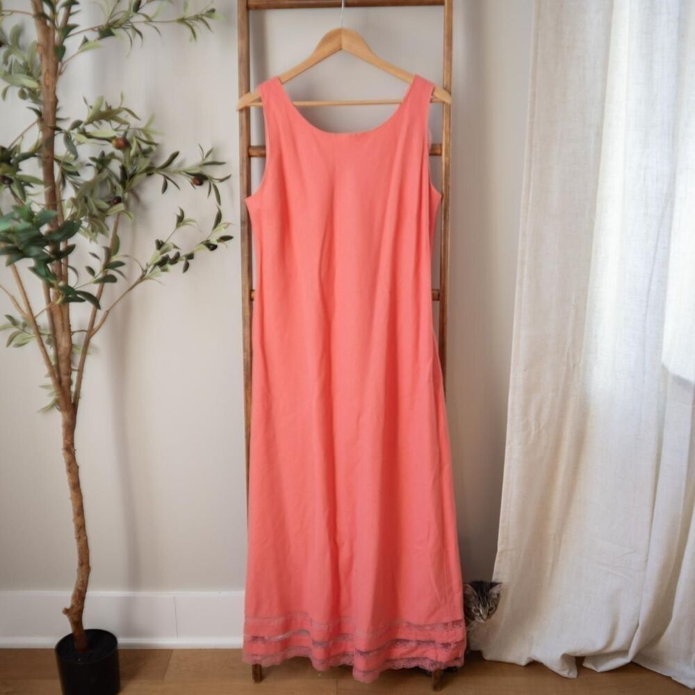 Y2K Beach Summer Linen like Maxi Summer Peach Pink  lightweight Sundress Jacket